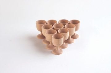 treasure baskets and heuristic play suitable for dry sand play Set of x12 Wooden Egg Cups eex-drysand maths early years learning developing fine motor skills in Nurseries or Home eyfs