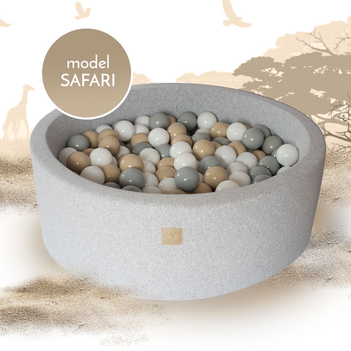 Meow Baby Foam Ball Pit Set with 250 Balls Safari Tinker Tray Play