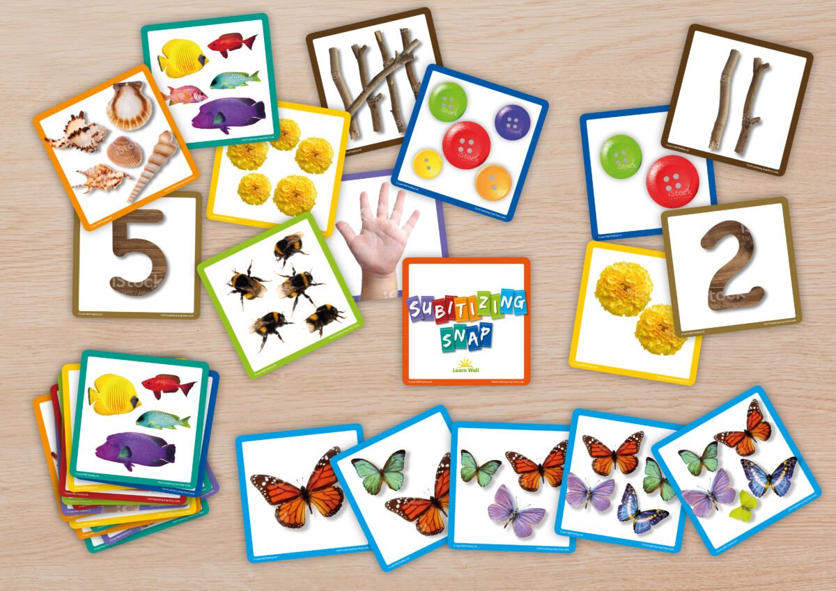 Learn Well Education Subitizing Snap Card Game Tinker Tray Play